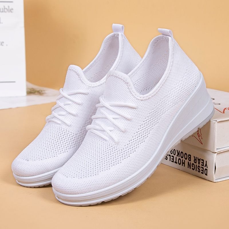 Breathable Platform Walking Sneakers-footwear > sneakers > walking sneakers-Stilenza-White-35-Stilenza