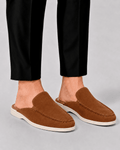 Men’s Backless Slip On Loafers-Loafers-Stilenza-Dark Brown-37-Stilenza
