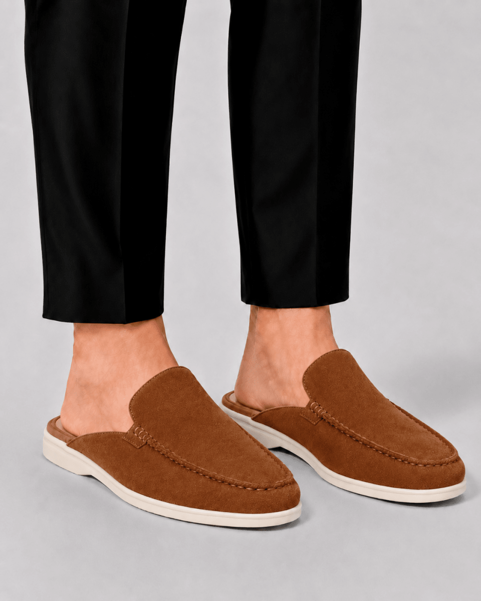 Men’s Backless Slip On Loafers-Loafers-Stilenza-Dark Brown-37-Stilenza