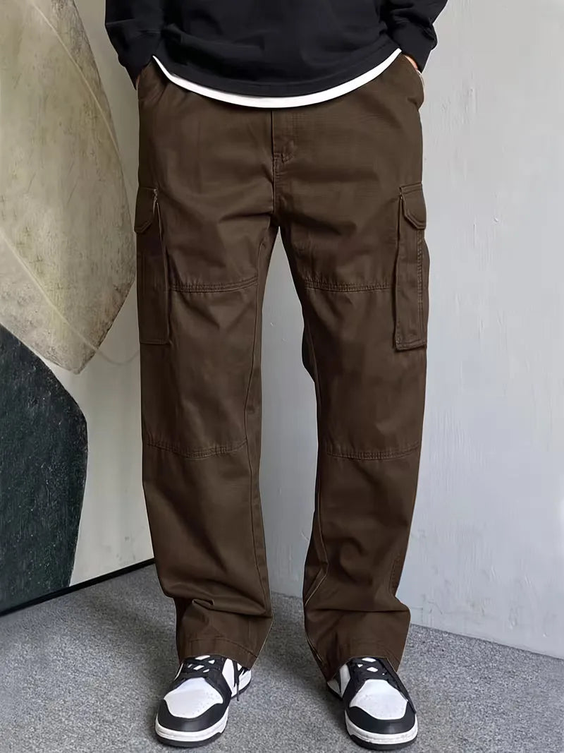 Men’s Cargo Pants Loose Fit Straight Leg-Cargo broeken-Stilenza-Coffee-S-Stilenza