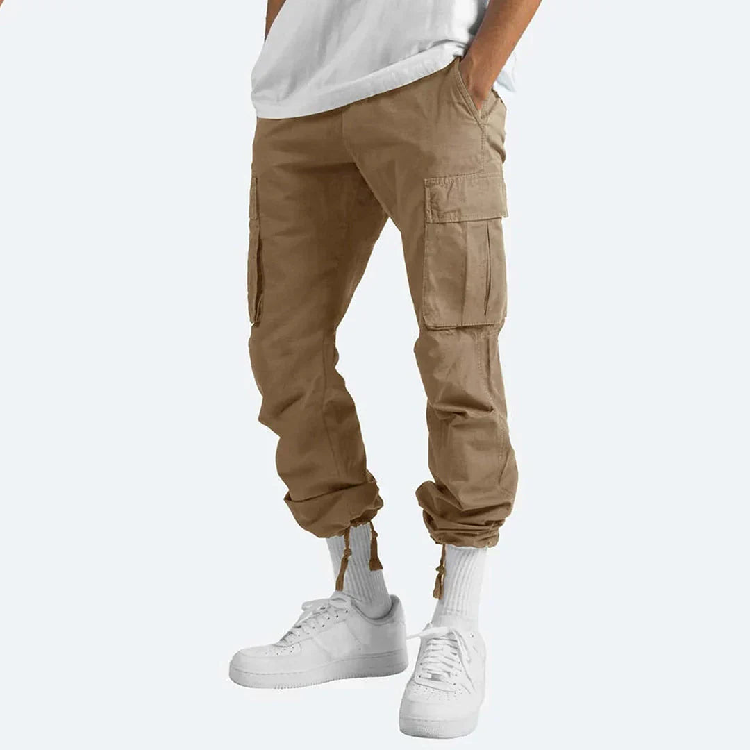 Men’s Cargo Pants Loose Fit with Drawstring Cuffs-Pants-Stilenza-Stilenza