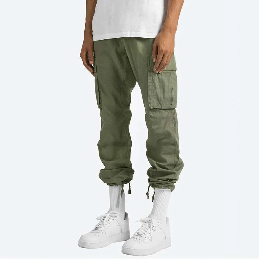 Men’s Cargo Pants Loose Fit with Drawstring Cuffs-Pants-Stilenza-Stilenza