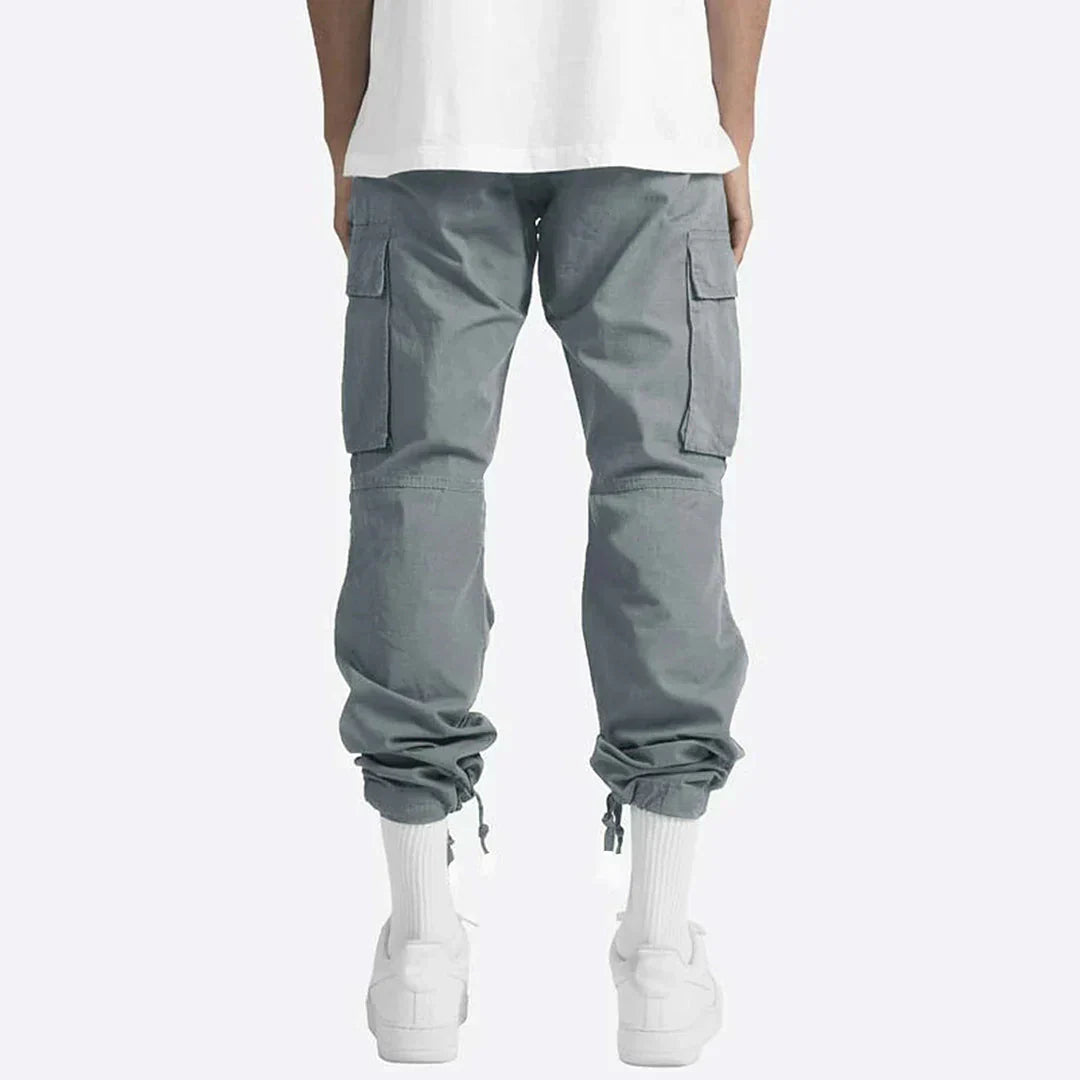 Men’s Cargo Pants Loose Fit with Drawstring Cuffs-Pants-Stilenza-Stilenza