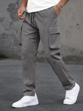 Men’s Cargo Pants Regular Fit Drawstring Waist-Cargo broeken-Stilenza-Dark Grey-S-Stilenza