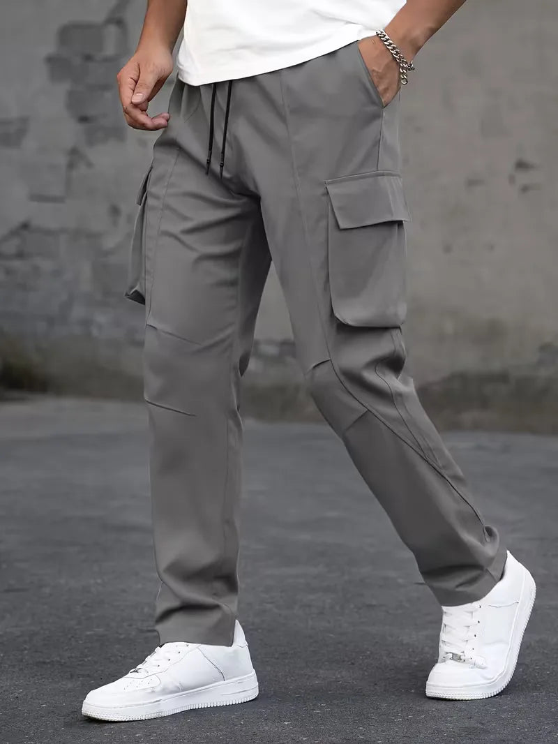 Men’s Cargo Pants Regular Fit Drawstring Waist-Cargo broeken-Stilenza-Dark Grey-S-Stilenza