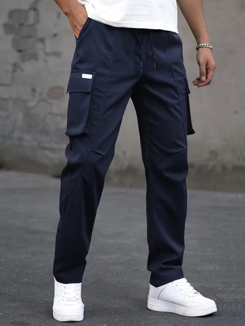 Men’s Cargo Pants Regular Fit Drawstring Waist-Cargo broeken-Stilenza-Navy Blue-S-Stilenza