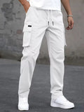 Men’s Cargo Pants Regular Fit Drawstring Waist-Cargo broeken-Stilenza-White-S-Stilenza