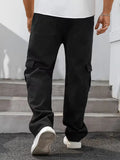 Men’s Cargo Pants Straight Fit Washed Denim-Stilenza-Stilenza