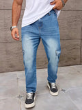 Men’s Cargo Pants Straight Fit Washed Denim-Stilenza-Stilenza