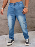 Men’s Cargo Pants Straight Fit Washed Denim-Stilenza-Stilenza
