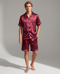 Men’s Pajama Set Short Sleeve Shorts-Stilenza-Red-M-Stilenza