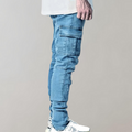Men’s Slim Fit Cargo Pants Stacked Denim-Pants-Stilenza-Stilenza
