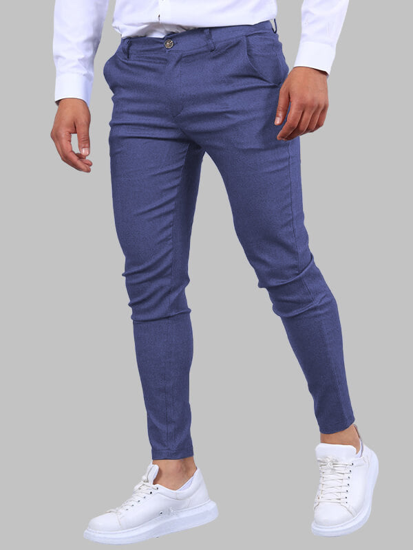 Men’s Slim Fit Chino Pants Smart Casual-Pants-Stilenza-Blue-S-Stilenza