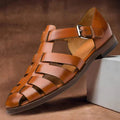 Men's Summer Sandals with Closed Toe-Stilenza-Brown-39-Stilenza