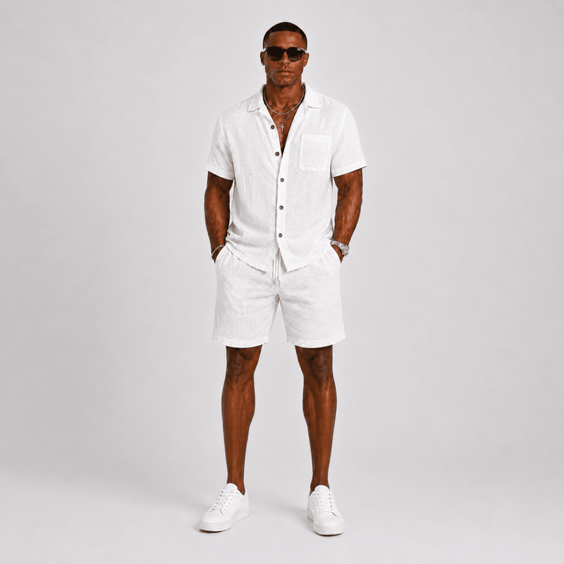 Men’s Two Piece Summer Shirt and Shorts Set-Set-Stilenza-Stilenza