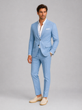 Notch Lapel Tailored Two Piece Suit with Slim Cropped Trousers-suits > two piece suit-Stilenza-Stilenza
