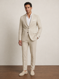 Notch Lapel Tailored Two Piece Suit with Slim Cropped Trousers-suits > two piece suit-Stilenza-Stilenza