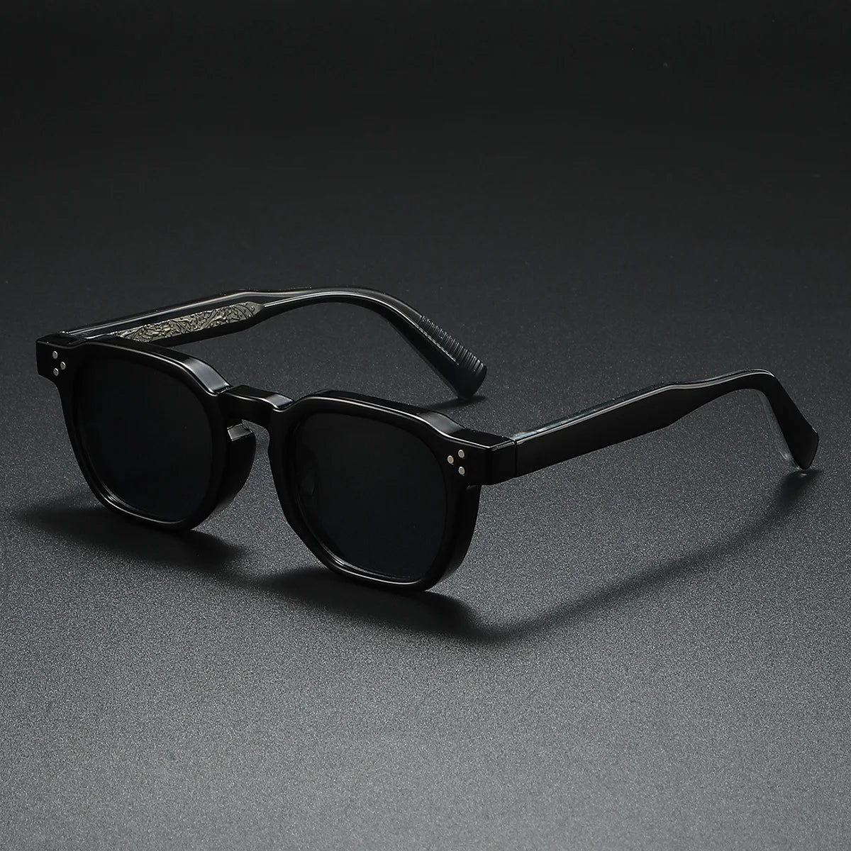 Retro Square Sunglasses with Tinted Lenses-Stilenza-Black-Stilenza