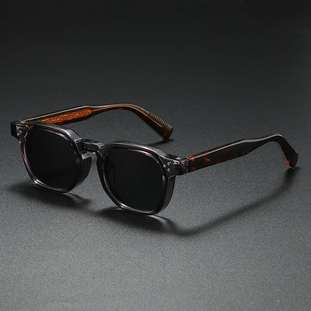 Retro Square Sunglasses with Tinted Lenses-Stilenza-Charcoal-Stilenza