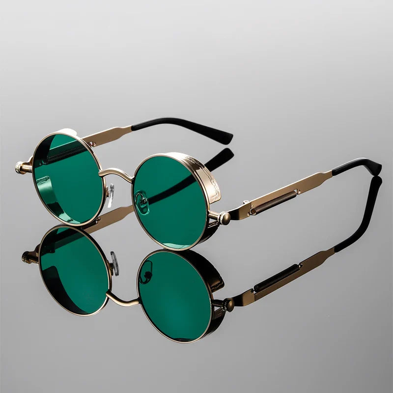 Round Sunglasses with Gradient Lenses-Stilenza-Green-Stilenza