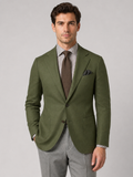Slim Tailored Two-button Blazer with Notched Lapel-blazers > slim fit blazer-Stilenza-Army Green-S-Stilenza