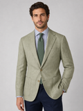 Slim Tailored Two-button Blazer with Notched Lapel-blazers > slim fit blazer-Stilenza-Light Green-S-Stilenza