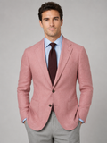 Slim Tailored Two-button Blazer with Notched Lapel-blazers > slim fit blazer-Stilenza-Pink-S-Stilenza