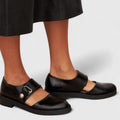 Women’s Black Mary Jane Flats with Buckle Strap-Stilenza-Stilenza