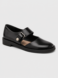 Women’s Black Mary Jane Flats with Buckle Strap-Stilenza-Black-36-Stilenza