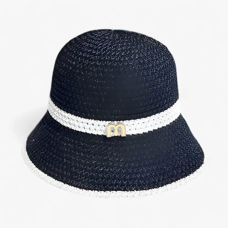 Women’s Bucket Sun Hat with Contrast Band-Stilenza-Black-One size-Stilenza