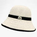 Women’s Bucket Sun Hat with Contrast Band-Stilenza-White-One size-Stilenza