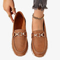 Women’s Chain Loafers Slip On Flats-Stilenza-Light Brown-36-Stilenza