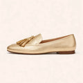 Women’s Gold Tassel Loafers Metallic Flats-Woman's Shoes-Stilenza-Stilenza