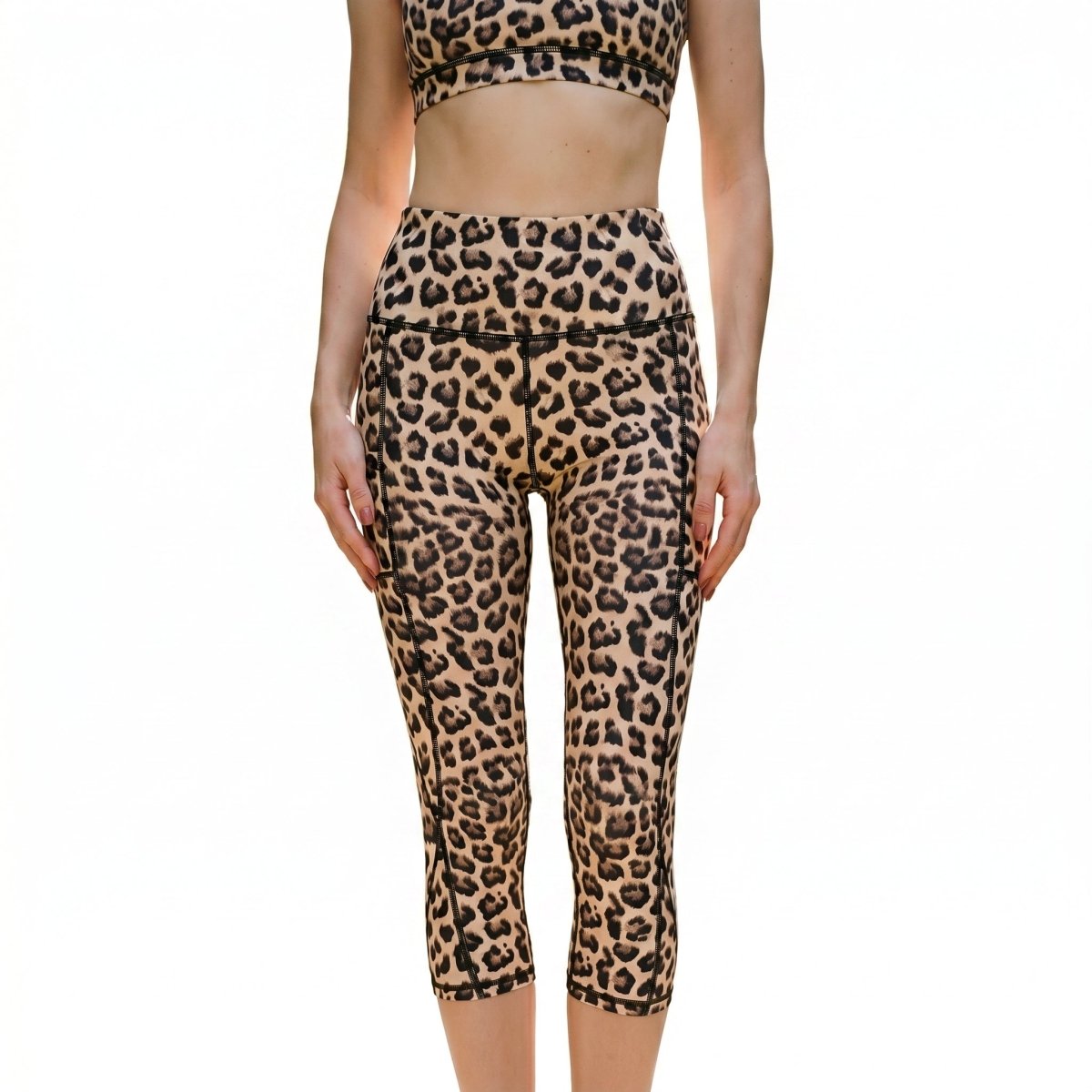 Women’s High Waisted Capri Leggings-Leggings-Stilenza-Yellow-S-Stilenza