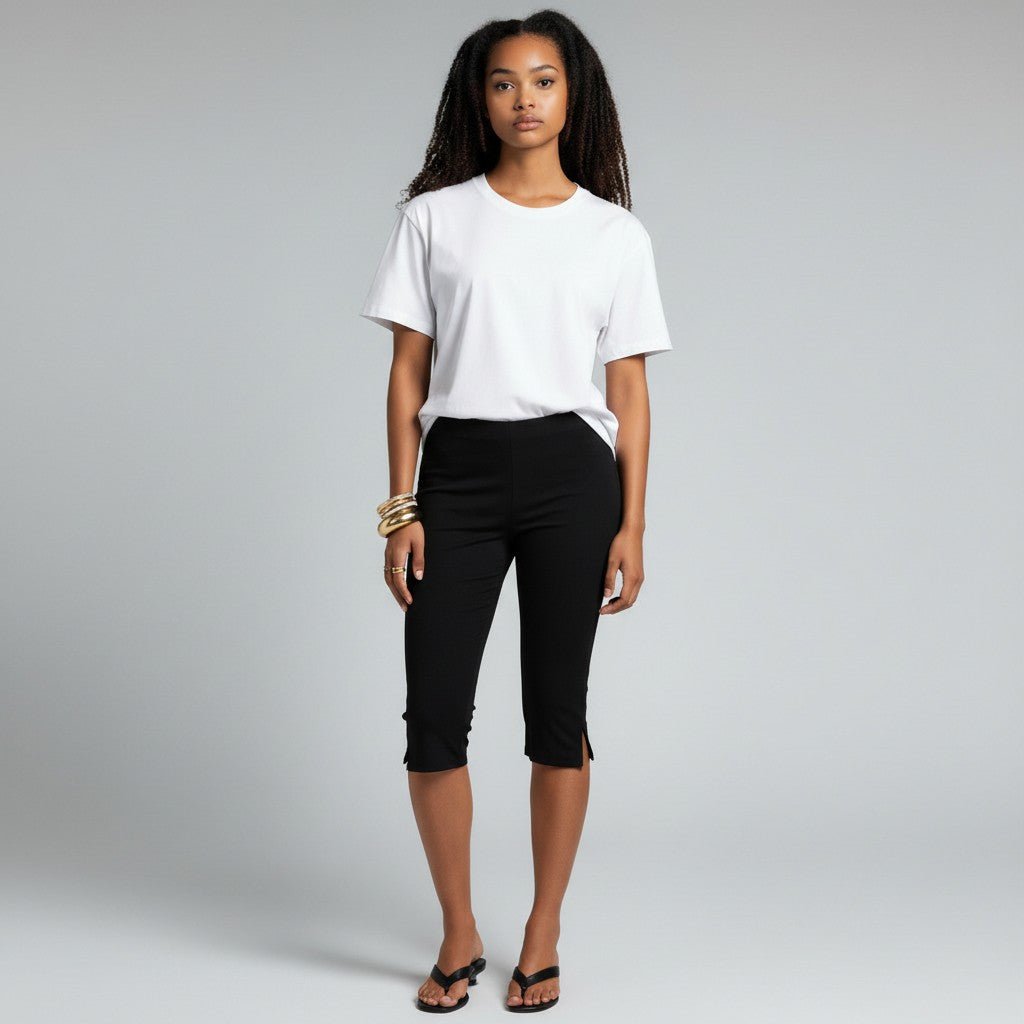Women’s High Waisted Capri Pants with Pockets-Stilenza-Stilenza