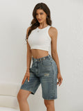 Women’s High Waisted Denim Jorts-Stilenza-Stilenza