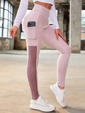 Women’s High Waisted Gym Leggings with Pocket-Stilenza-Pink-S-Stilenza