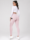 Womens-High-Waisted-Gym-Leggings-with-Pocket-Stilenza-Pink-S c