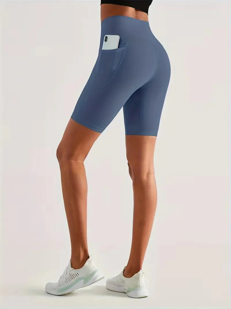 Women’s High Waisted Short Gym Leggings with Pocket-Sportshort-Stilenza-Stilenza
