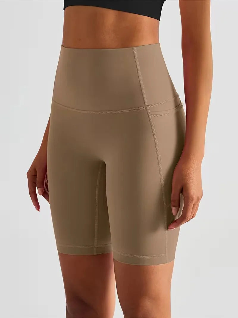Women’s High Waisted Short Gym Leggings with Pocket-Sportshort-Stilenza-Stilenza