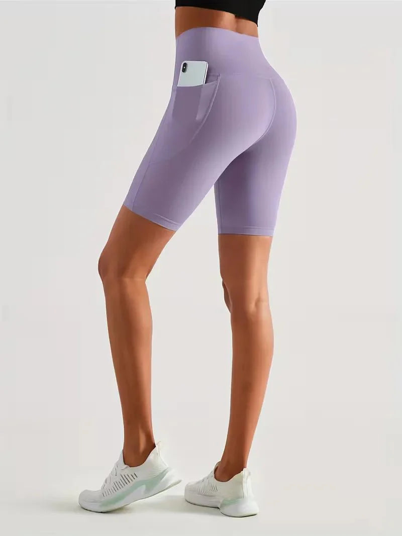 Women’s High Waisted Short Gym Leggings with Pocket-Sportshort-Stilenza-Stilenza
