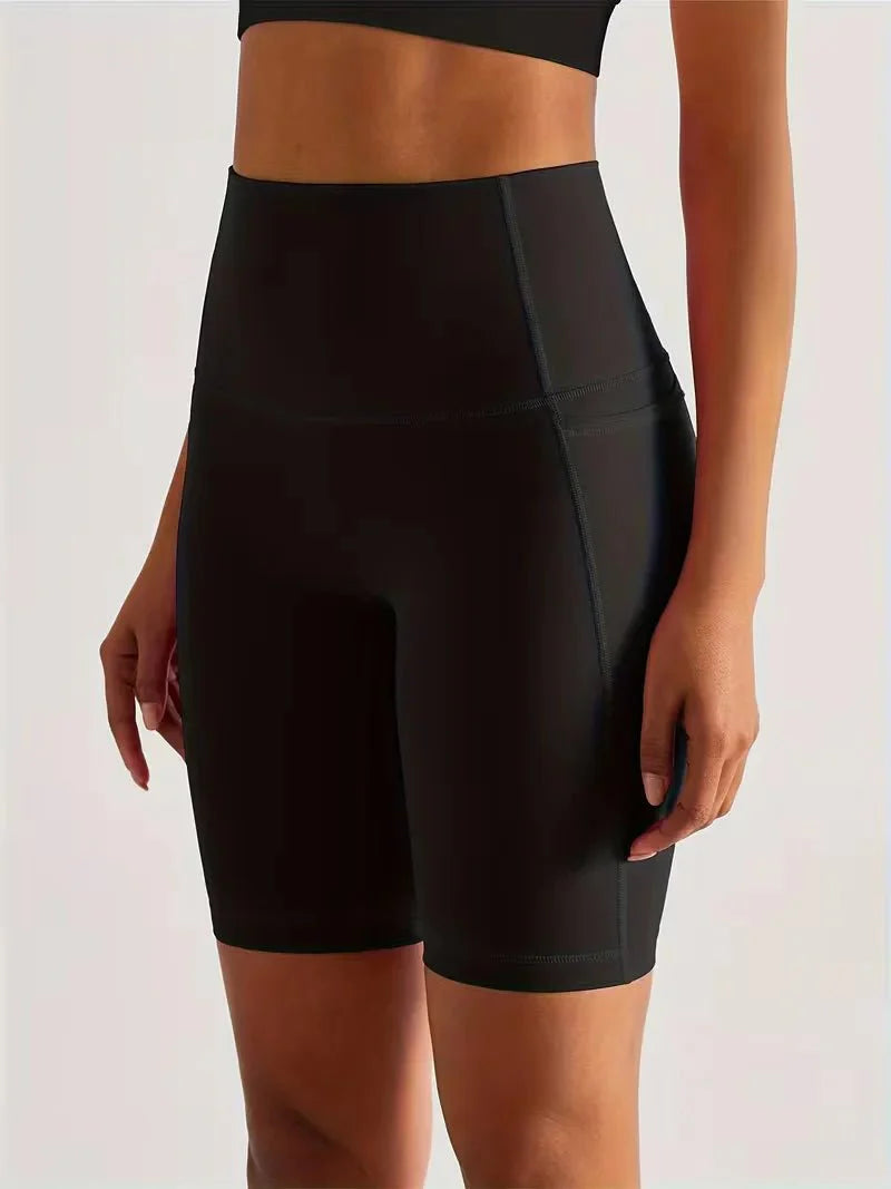 Women’s High Waisted Short Gym Leggings with Pocket-Sportshort-Stilenza-Stilenza