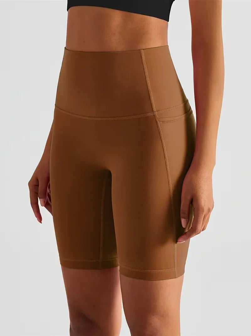 Women’s High Waisted Short Gym Leggings with Pocket-Sportshort-Stilenza-Stilenza