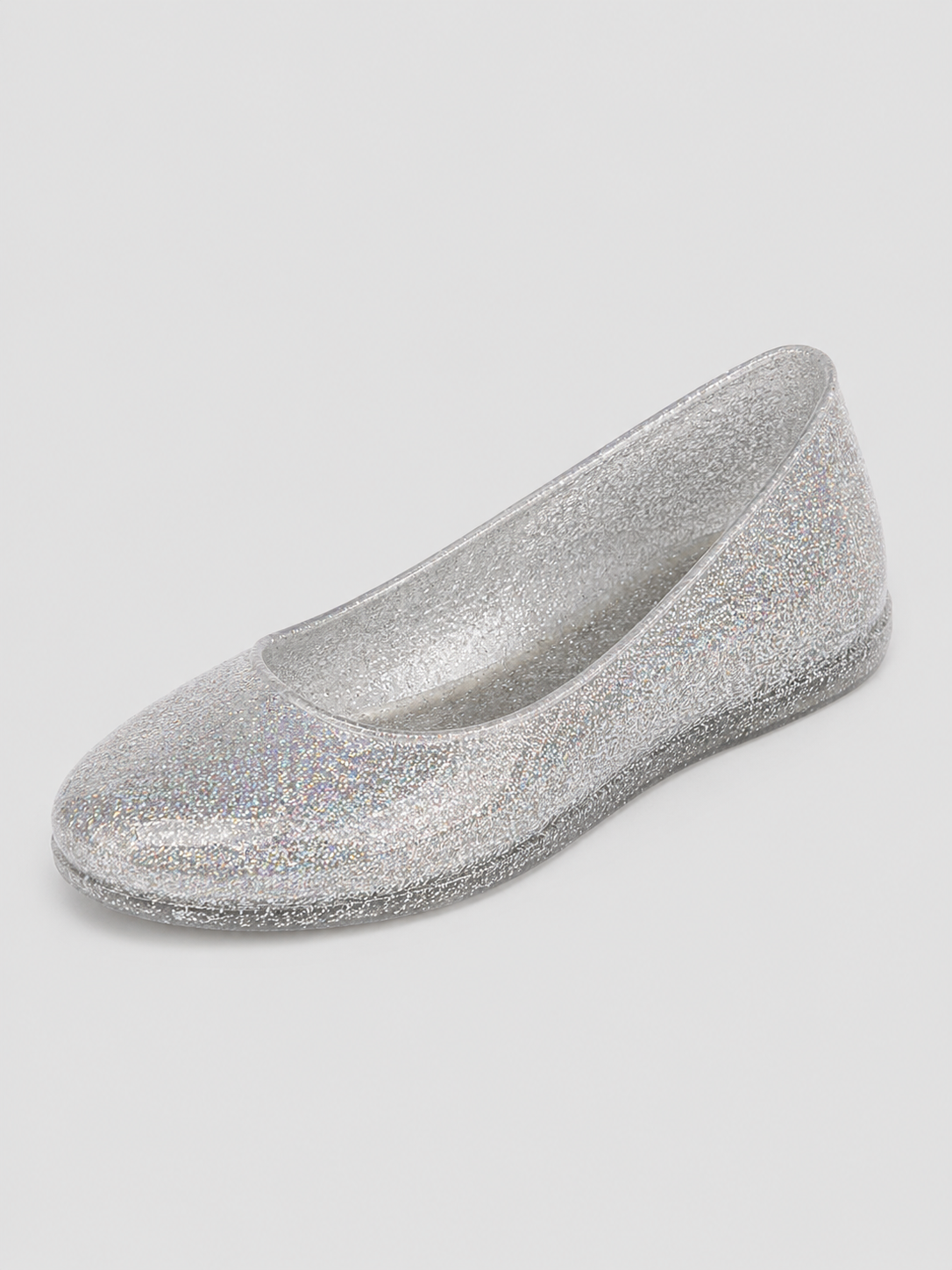 Women’s Jelly Flats Glitter Slip On Shoes-Stilenza-Silver-37-Stilenza