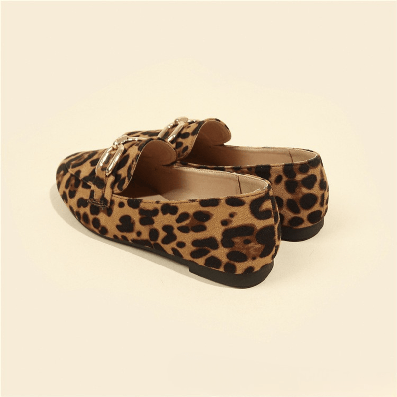 Women’s Leopard Print Loafers with Buckle-Stilenza-Stilenza