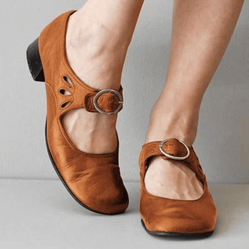 Women’s Mary Jane Flats with Buckle Strap-Woman's Shoes-Stilenza-Stilenza
