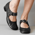 Women’s Mary Jane Flats with Buckle Strap-Woman's Shoes-Stilenza-Black-35-Stilenza