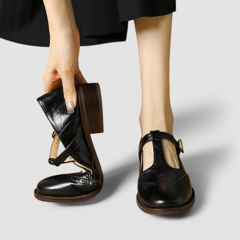 Women’s Mary Jane Flats with Low Heel-SS - Womens - Sandals-Stilenza-Stilenza