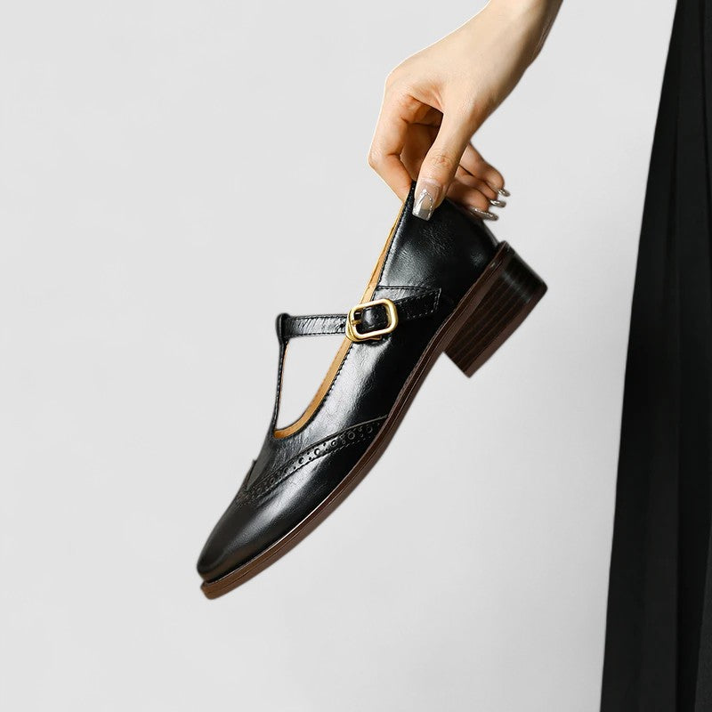 Women’s Mary Jane Flats with Low Heel-SS - Womens - Sandals-Stilenza-Stilenza