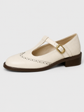 Women’s Mary Jane Flats with Low Heel-SS - Womens - Sandals-Stilenza-Beige-35-Stilenza